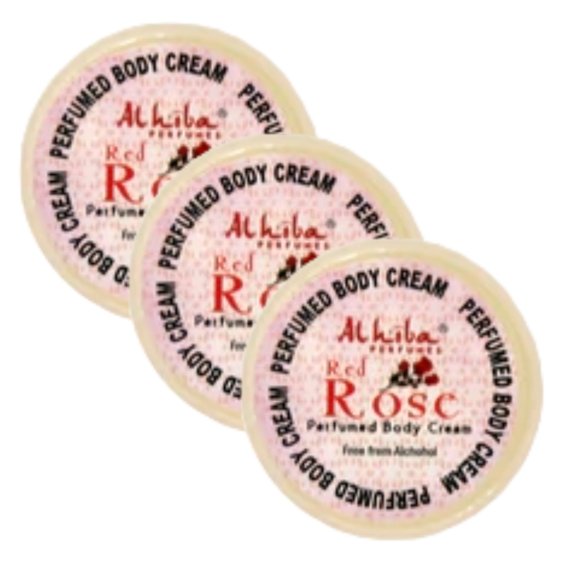 Al Hiba Rose Perfume Body Cream 10g Pack of 3