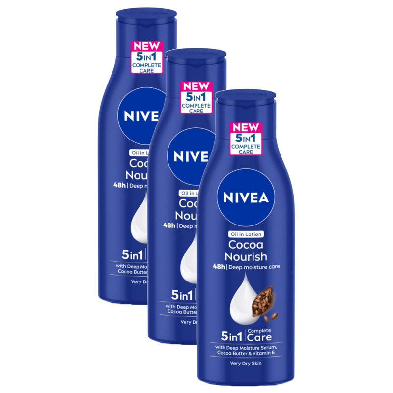 Nivea Cocoa Nourish 48H Deep Moisture Care Lotion 75ml Pack of 3