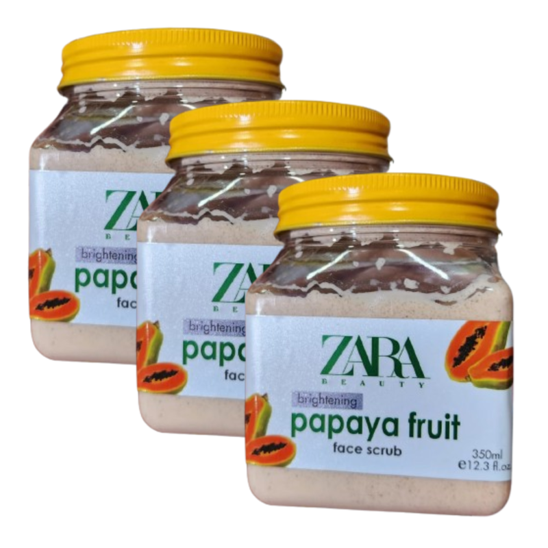 Zara Beauty Brightening Papaya Fruit Face Scrub 350ml Pack of 3