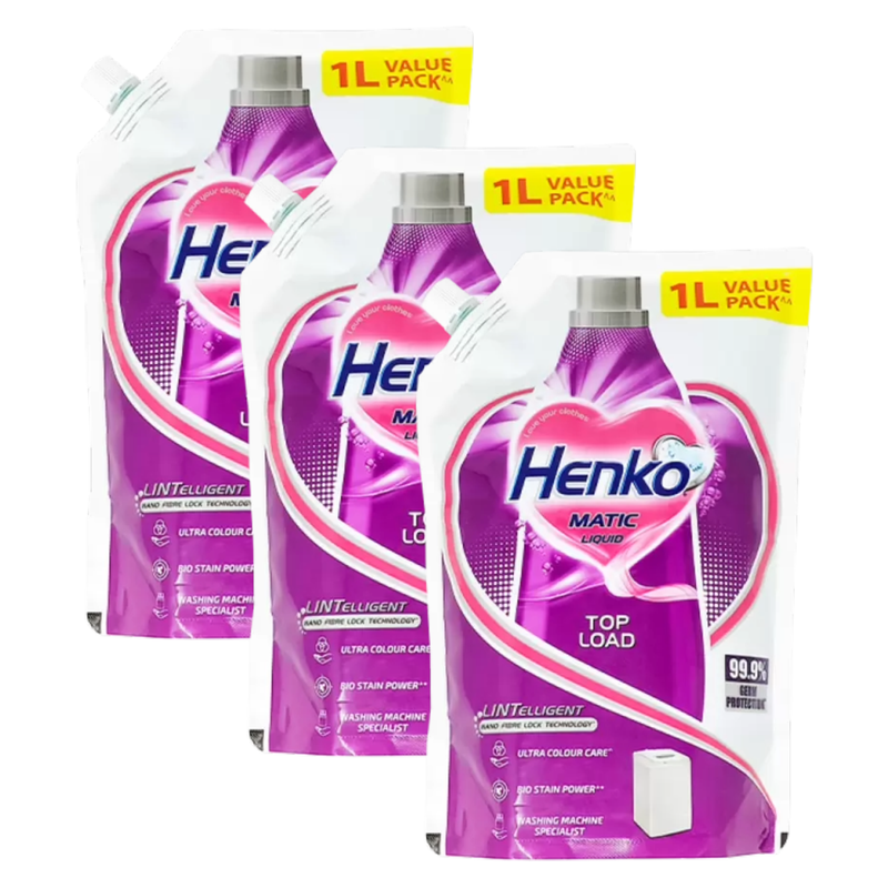 Henko Matic Top Load Ultra Colour Care Liquid 1L Pack of 3