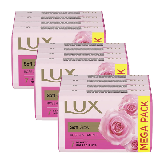 Lux Even-Toned Glow Rose Vitamin C + E Soap (4x100g) Pack of 3