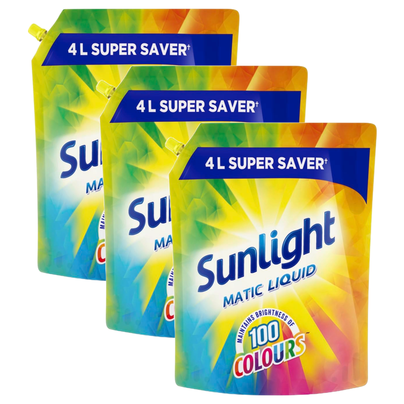 Sunlight Matic Washing Liquid 4L Pack of 3
