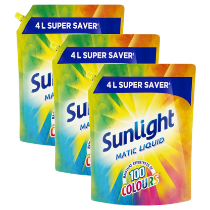 Sunlight Matic Washing Liquid 4L Pack of 3