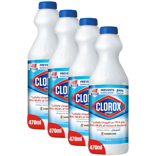 Clorox Kills 99.9% of Viruses Liquid Bleach 470ml Pack of 4