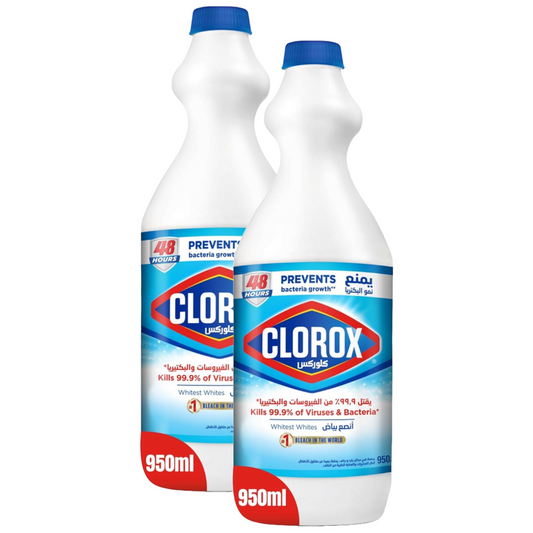 Clorox Kills 99.9% of Viruses Liquid Bleach 950ml Pack of 2