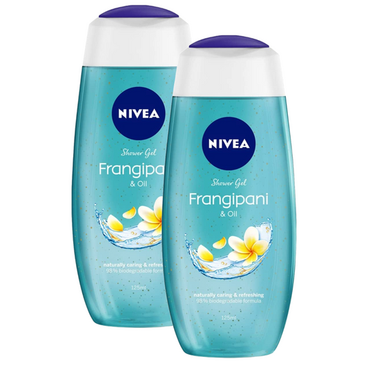 Nivea Frangipani & Oil Naturally Caring & Refreshing Shower Gel 125ml Pack of 2