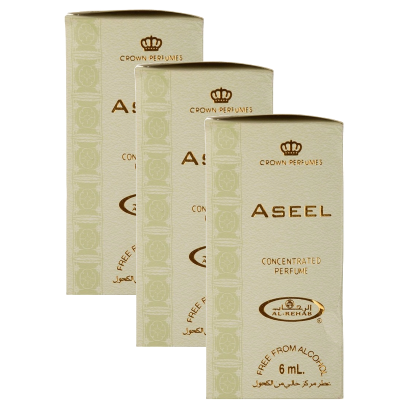 Al Rehab Aseel Concentrated Perfume 6ml Pack of 3