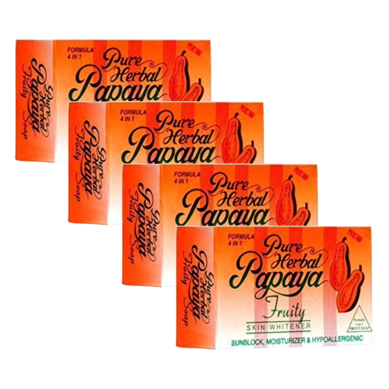 Pure Herbal Papaya Fruity Skin Whitener Soap 135g Pack of 4