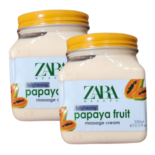 Zara Beauty Brightening Papaya Fruit Massage Cream 350ml Pack of 2