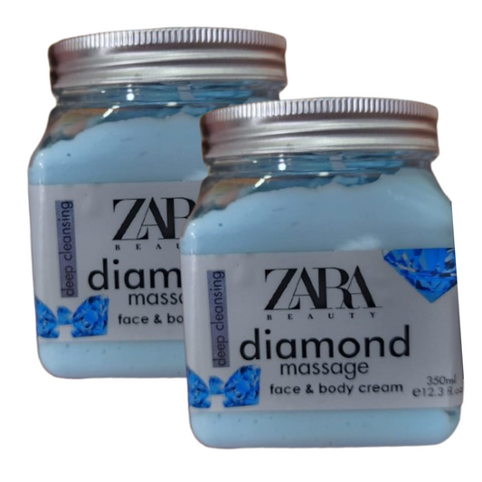 Zara Beauty Deep Cleansing Diamond Face & Body Cream 350ml Pack of 2