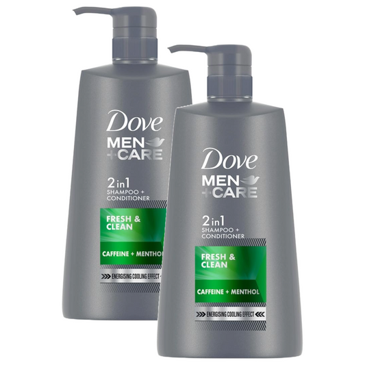 Dove Men+Care Fresh & Clean 2 in 1 Shampoo + Conditioner 650ml Pack of 2