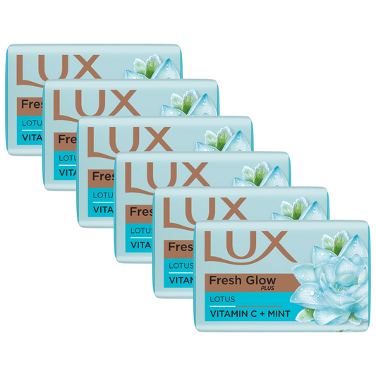 Lux Fresh Glow Plus Lotus Vitamin C + Mint Soap 41g Pack of 6