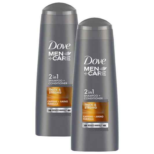 Dove Men+Care Thick & Strong 2 in 1 Shampoo + Conditioner 180ml Pack of 2