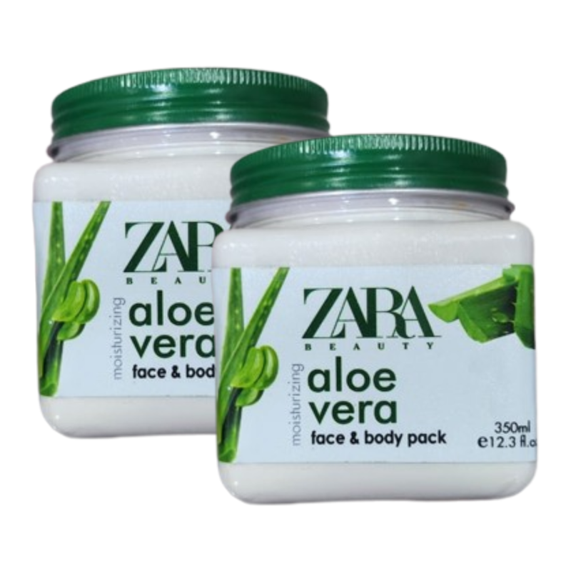 Zara Beauty Moisturizing Aloe Vera Face & Body Pack 350ml Pack of 2