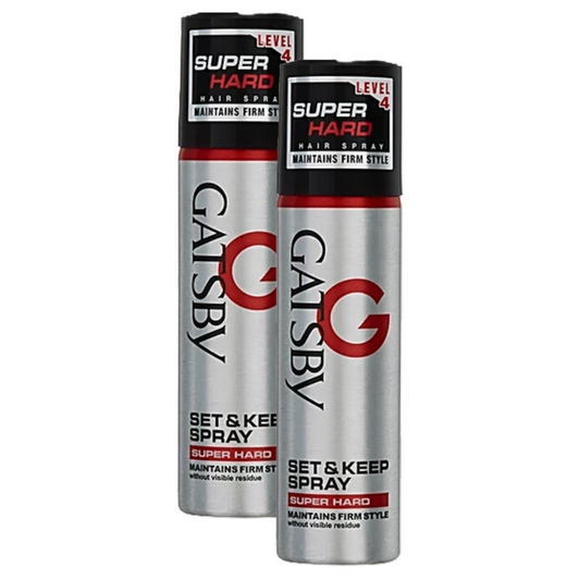 Gatsby Super Hard Set & Keep Level 4 Spray 44g Pack of 2