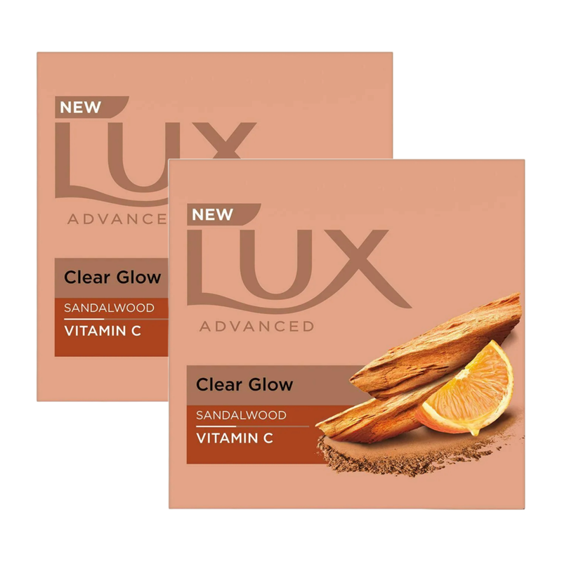 Lux Advanced Clear Glow Sandalwood Vitamin C Bathing Bar (3X150g) Pack of 2