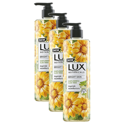 Lux Botanicals Bright Skin Sunflower & Aloe Vera Body Wash 450ml Pack of 3