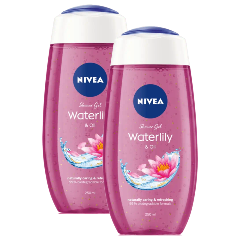 Nivea Waterlily & Oil Naturally Caring & Refreshing Shower Gel 250ml Pack of 2