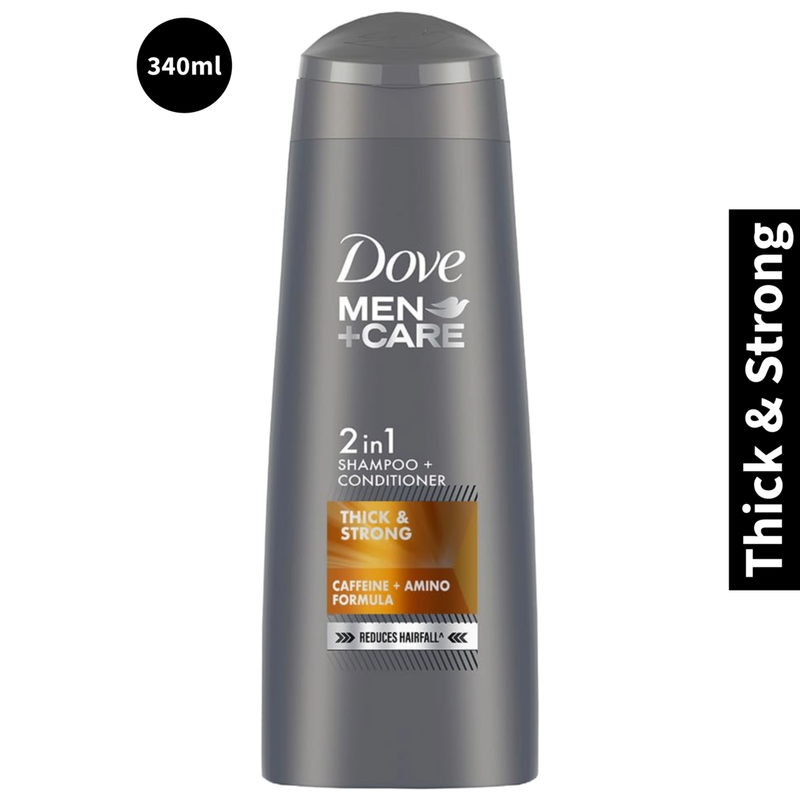 Thick & Strong 2 in 1 Dove Men+Care Shampoo + Conditioner 340ml