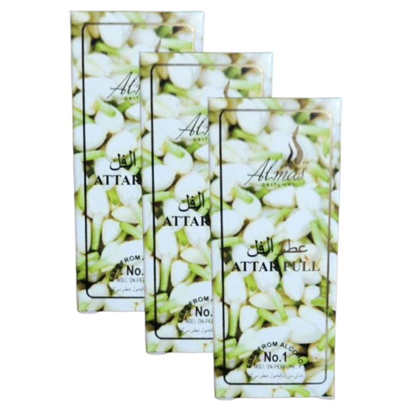 Al Mas Jasmine Attar Full Roll On Perfume 6ml Pack of 3