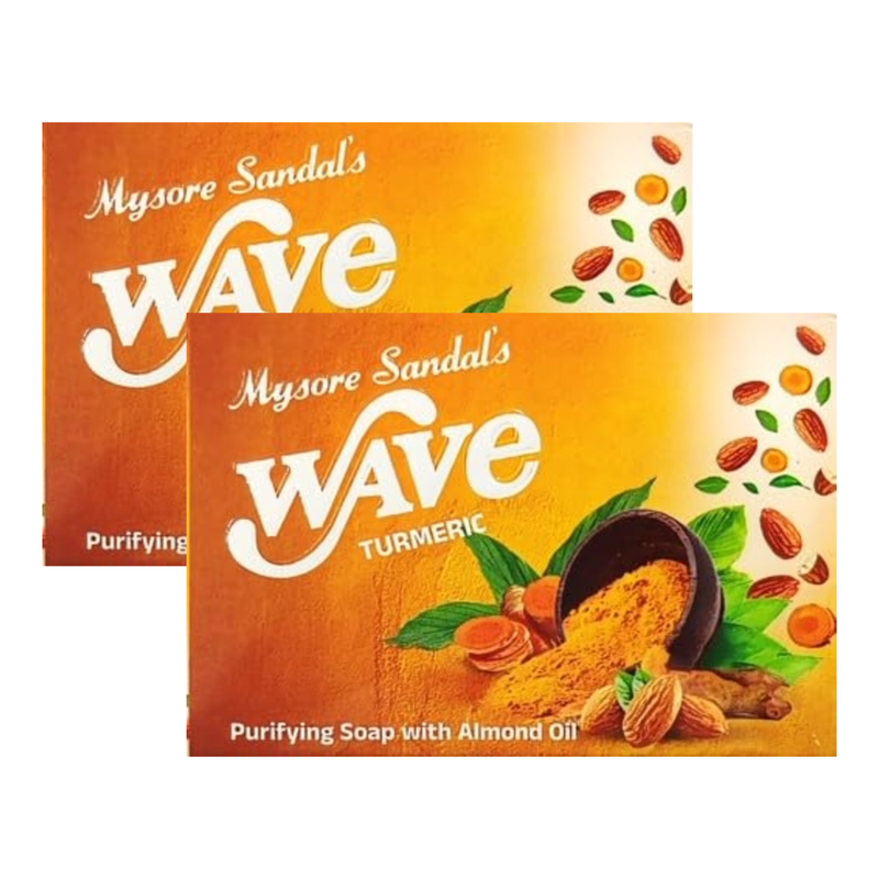 Mysore Sandal Wave Turmeric Purifying With Almond Oil Soap 100g Pack of 2