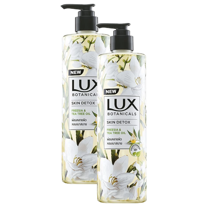 Lux Skin Detox Freesia & Tea Tree Oil Body Wash 450ml Pack of 2