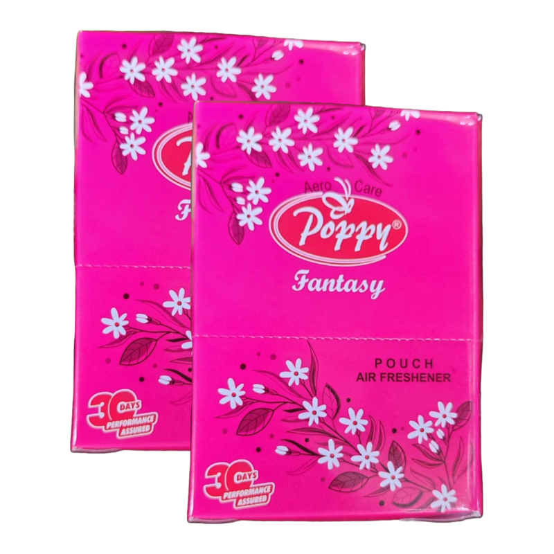 Poppy Natural Fresh Fantasy Pouch Air Freshener 6x10g Pack of 2