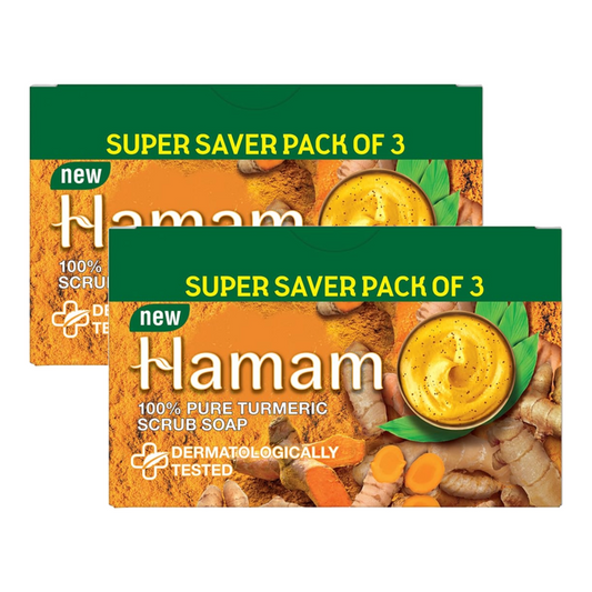 Hamam 100% Pure Turmeric Scrub Soap (3x150g) Pack of 2