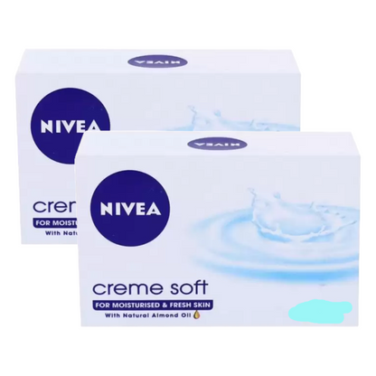 Nivea Crème Soft For Moisturised & Fresh Skin Soap 75g Pack of 2