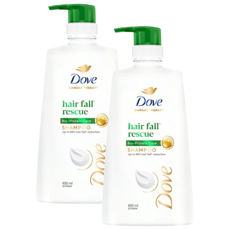 Dove Damage Therapy Hair Fall Rescue Shampoo 650ml Pack of 2