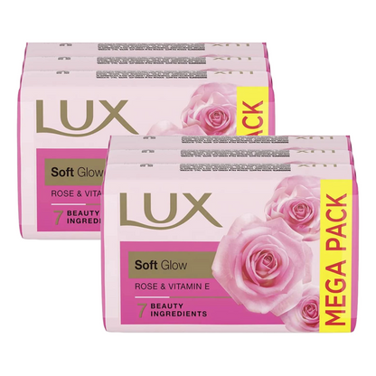 Lux Even-Toned Glow Rose Vitamin C + E Soap (3X150g) Pack of 2