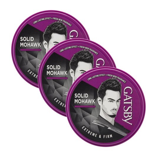 Gatsby Solid Mohawk Extreme & Firm Hair Styling Wax 75g Pack of 3