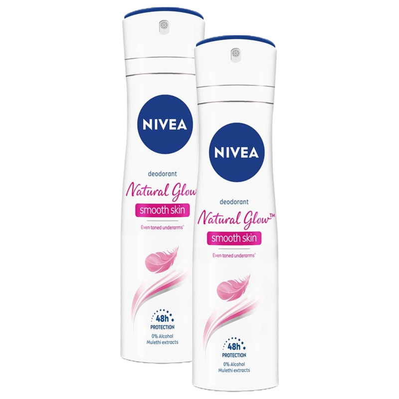 Nivea Natural Glow Smooth Skin 48H Protection Mulethi Extracts Deodorant 91g Pack of 2