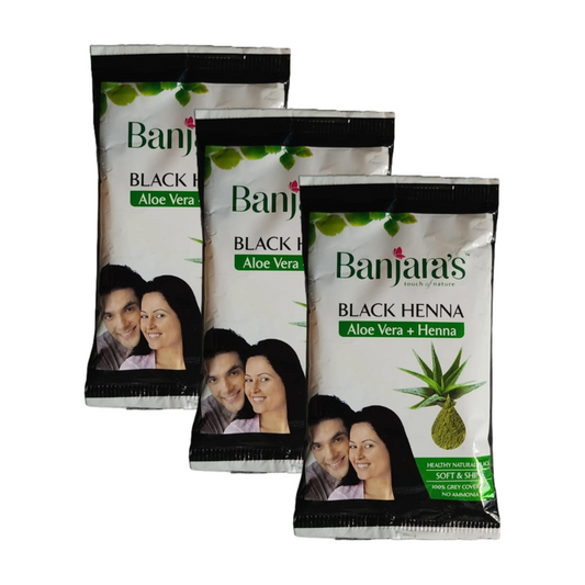 Banjara's Black Henna with Aloevera 20g (Pack Of 3)