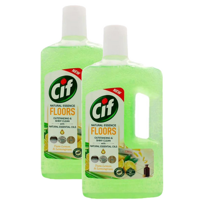 Cif Floors Outstanding & Shiny Clean With Yuzu Lemon & Lemongrass 1Kg Pack of 2