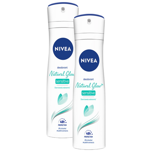 Nivea Natural Glow Sensitive 48H Protection Mulethi Extracts Deodorant 91g Pack of 2