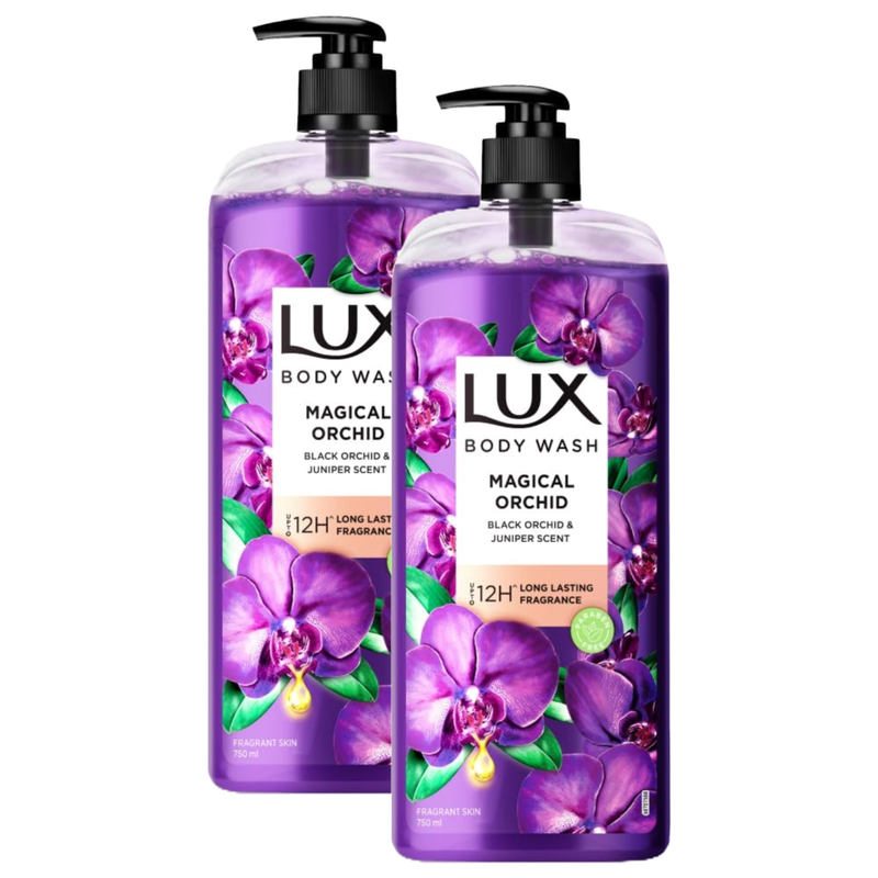 Lux Magical Orchid Black Orchid & Juniper Scent Body Wash 750ml Pack of 2