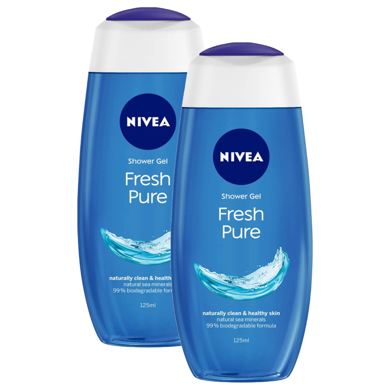 Nivea Fresh Pure Naturally Clean & Healthy Skin Shower Gel 125ml Pack of 2