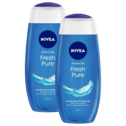 Nivea Fresh Pure Naturally Clean & Healthy Skin Shower Gel 125ml Pack of 2