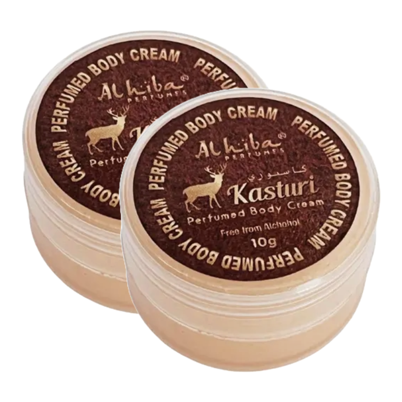 Al Hiba Kasturi Perfume Body Cream 10g Pack of 2