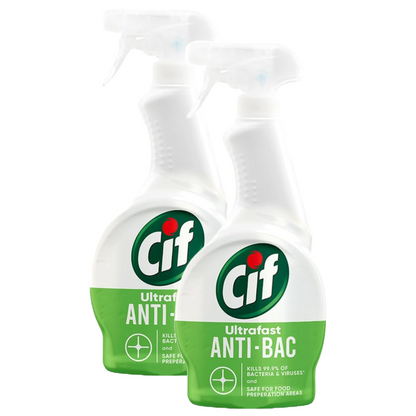 Cif Ultrafast Anti-Bacteria & Viruses Kills 99.9% Spray 450ml Pack of 2