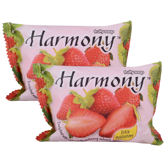 Harmony Strawberry Extract Extra Moisturizer Fruit Soap 75g Pack of 2