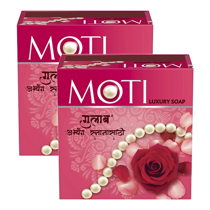 Moti Luxury Rose Abhyanga For Bathing Soap 75g Pack of 2