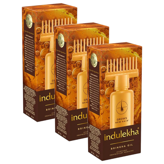 Indulekha Ayurvedic Grows New Hair Bringha Hair Oil 100ml Pack of 3