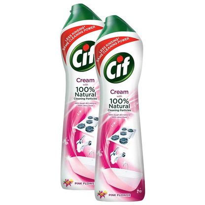 Cif Crème a Recurer With Natural Pink Tough Dirt Cleaning 500ml Pack of 2