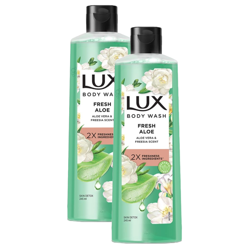 Lux Fresh Aloe Aloe Vera & Freesia Scent Body Wash 245ml Pack of 2