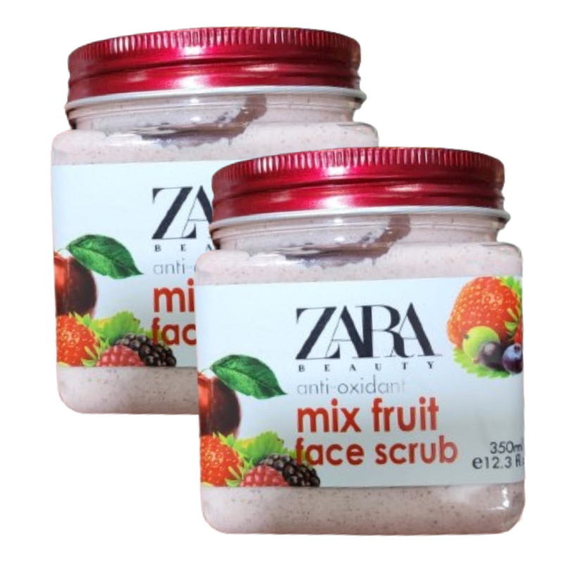 Zara Beauty Anti-Oxidant Mix Fruit Face Scrub 350ml Pack of 2