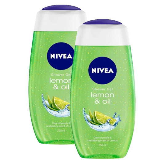 Nivea Lemon & Oil Naturally Caring & Refreshing Shower Gel 250ml Pack of 2