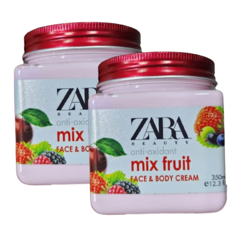 Zara Beauty Anti-Oxidant Mix Fruit Face & Body Cream 350ml Pack of 2