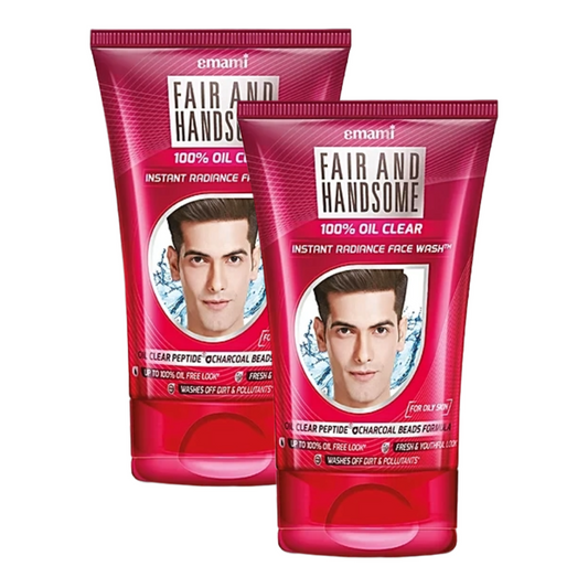 Emami Fair & Handsome 100% Oil Clear Dirt & Pollutants Face Wash 25g Pack of 2